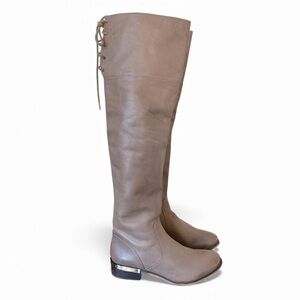 Mle Over Knee Boots Taupe Color upper Leather Women’s Size 8M